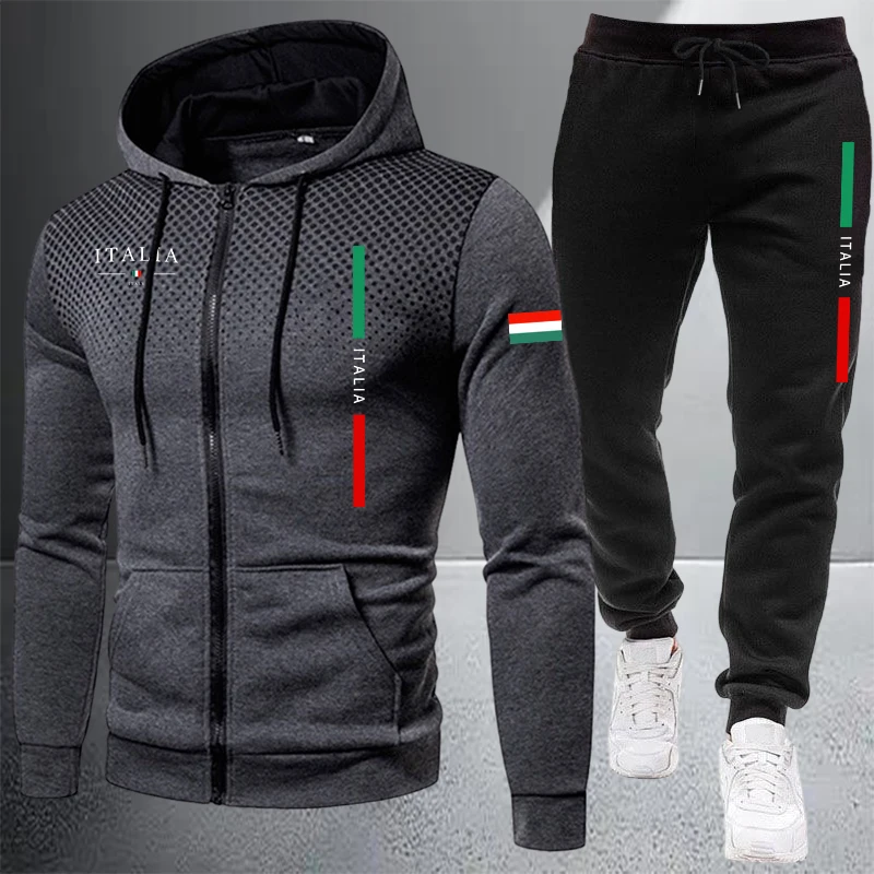 Winter Clothing Clearance Sale - Men's Tracksuit Casual Zip Hooded Sweatshirt