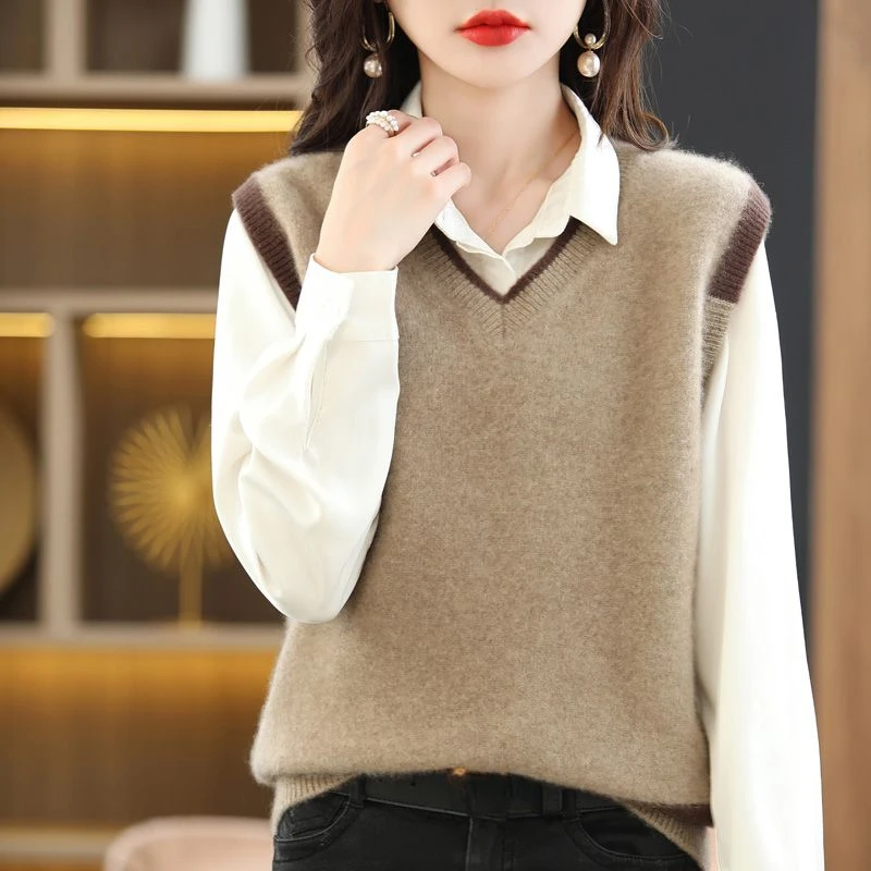 Winter Clothing Trends 2025 Women'S - Female Sweater Vintage Solid Sleeveless Waistcoat