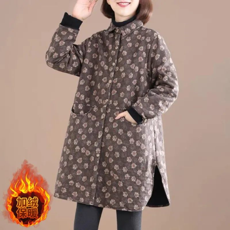 Winter Clothing Trends - Vintage Floral Print Women Jacket Spring