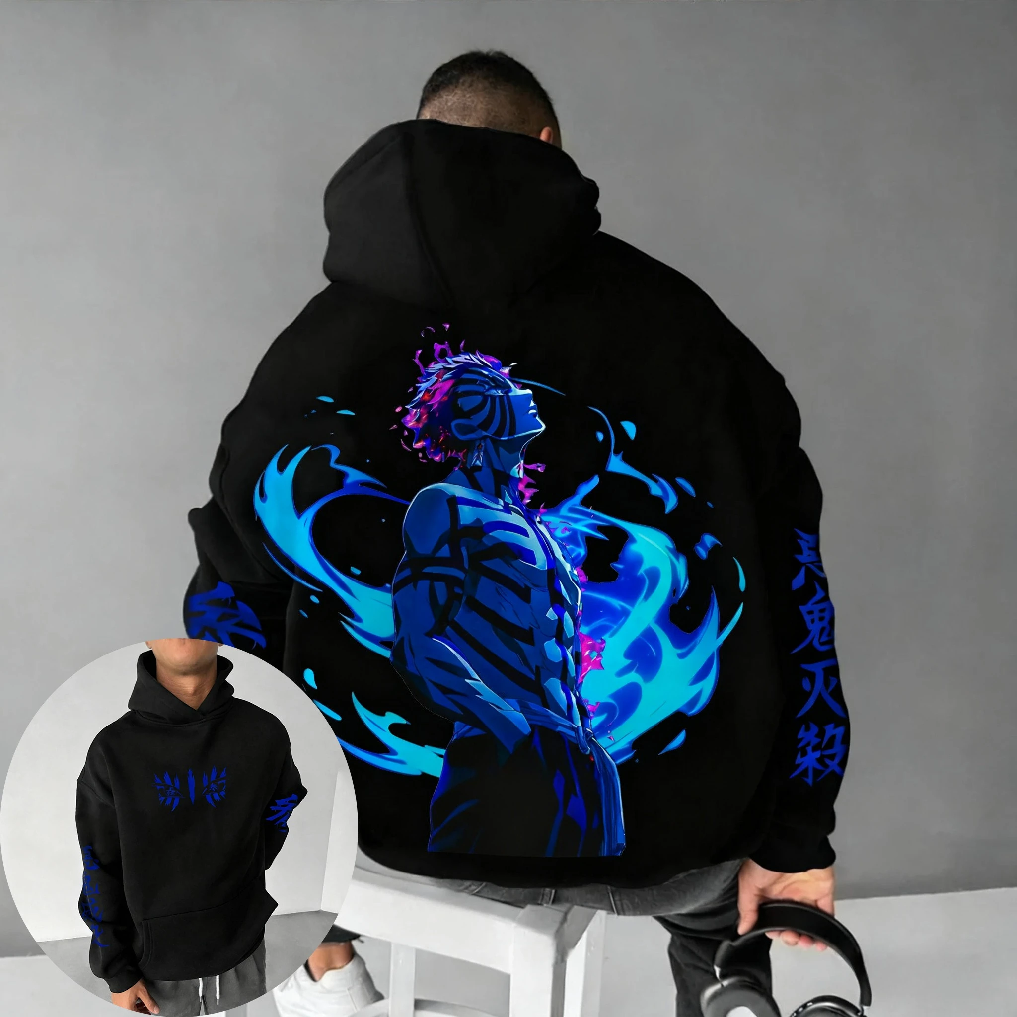 Winter Clothing Trends 2025 Women'S - Demon Slayer Anime Akaza Printed Hoodie