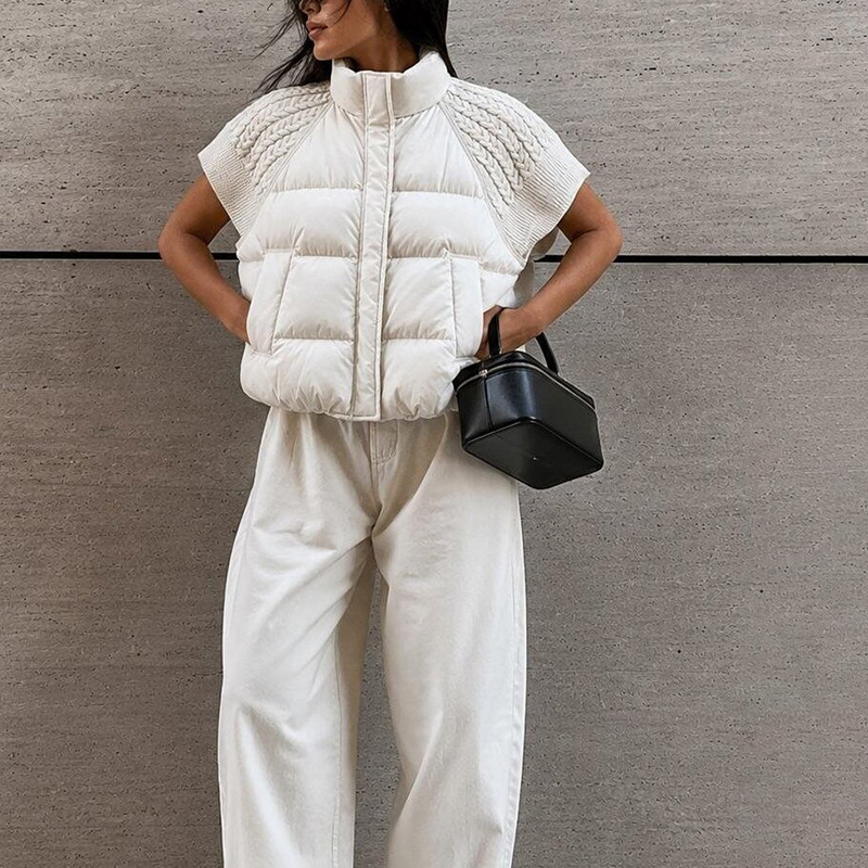 Women's Chic Cropped Puffer Ve - Padded Vest Gilet recension och pris