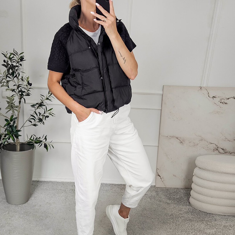 Women's Chic Cropped Puffer Ve - Padded Vest Gilet recension och pris
