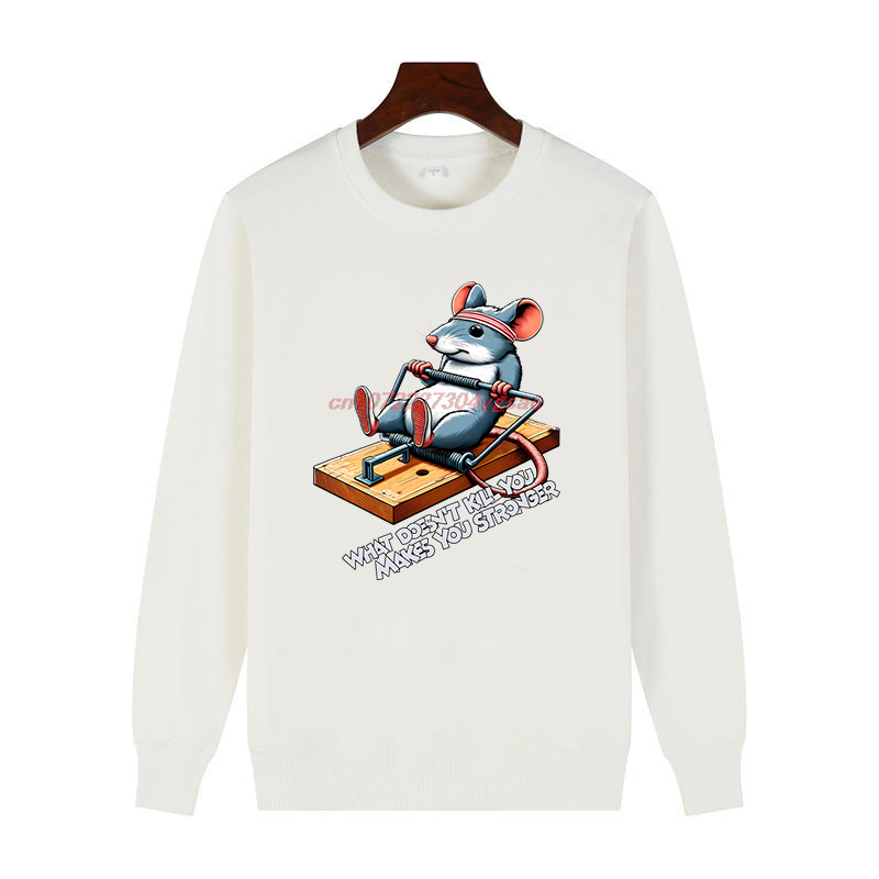 Funny Mouse Printed Sweater Wh - Winter Clothes Shop recension och pris