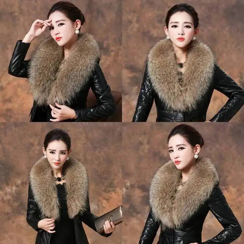 Natural Raccoon Fur Collar Rea - Winter Clothing Clearance Sale recension och pris