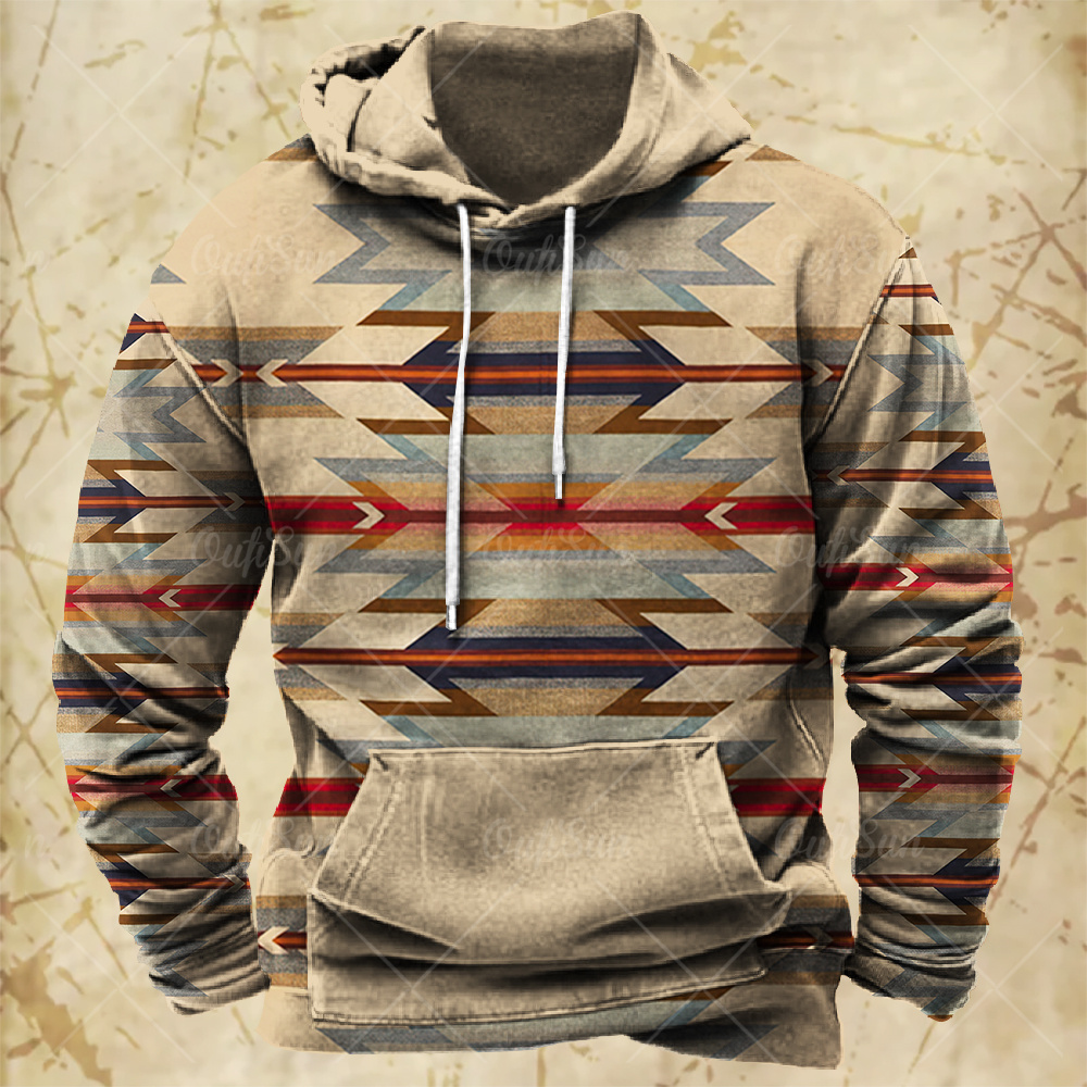 Men Hooded Vintage Print  Swea - Winter Clothes Shop recension och pris