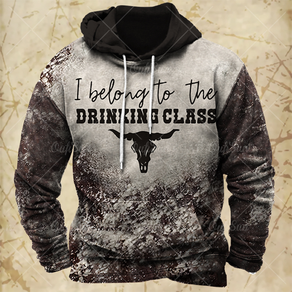 Men Hooded Vintage Print  Swea - Winter Clothes Shop recension och pris