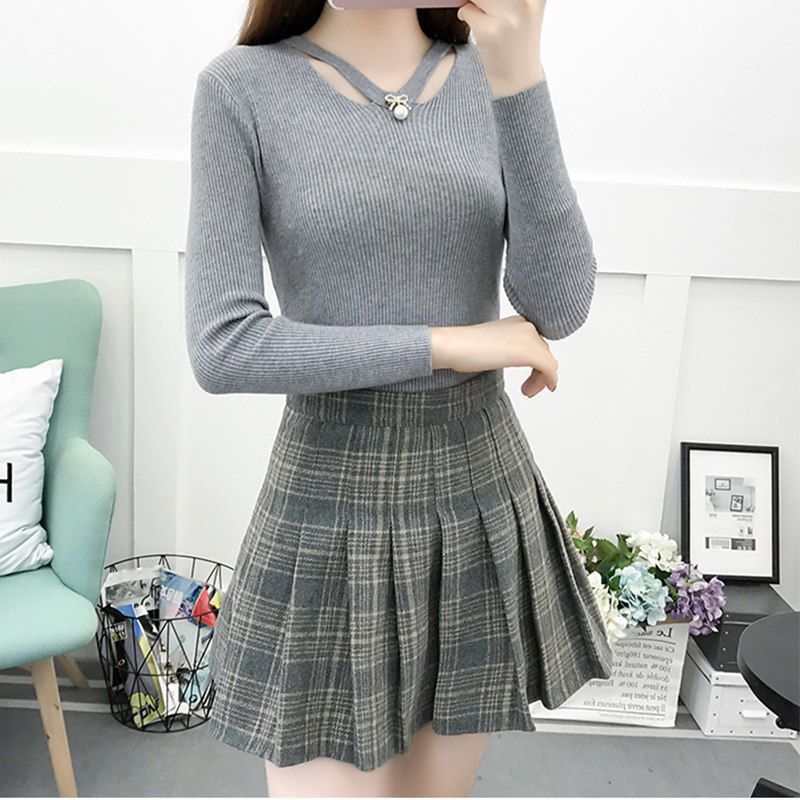 V Neck Knitting Slim Simplicit - Winter Clothing Trends recension och pris